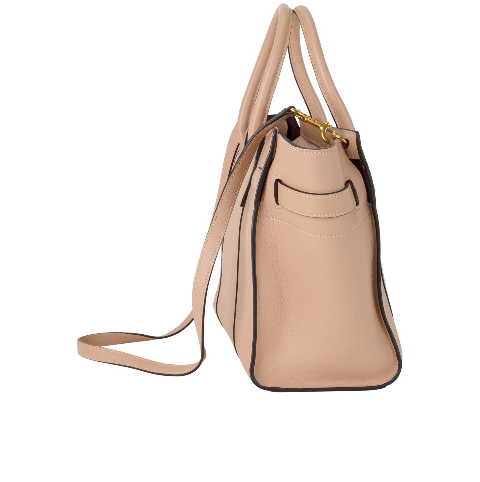 Small Zipped Bayswater, &pound;550, Handbags, Beige, Leather, Side view